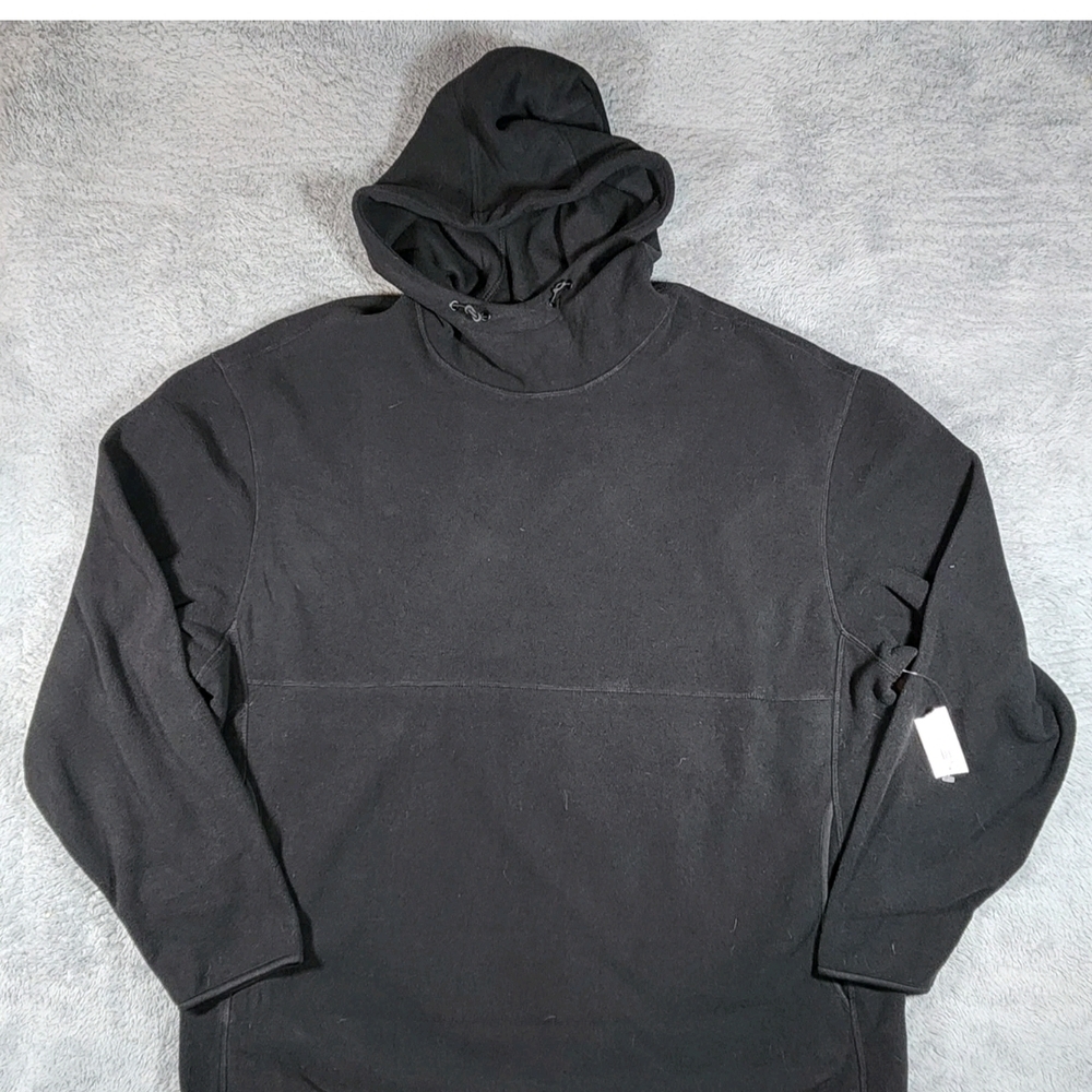 Old Navy Men's Fleece Hoodie Size XL Pullover Black Pocketed Sweatshirt NWT
